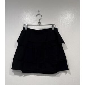 BCBG Maxazria Layered Mini Skirt Women’s Size 0 Black Tiered Y2K Look Boho Arsty